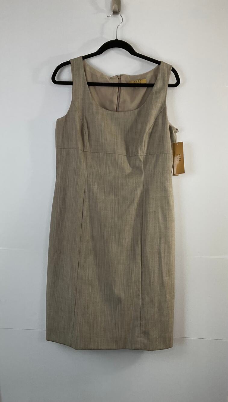 Alex Marie Taupe Sheath Dress Size 12 Sleeveless Knee Length NWT